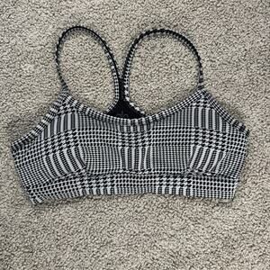 Alo Yoga Black & White Plaid Women’s Bralette